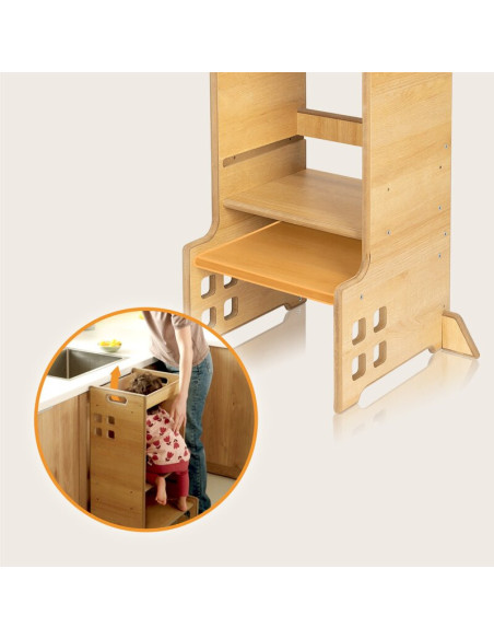 BN-LO-CASS_NATURAL,Turn de invatare Montessori, Lionelo, Cass, Functie de raft pentru carti, Pana la 30 kg, 12 luni - 6 ani, Din