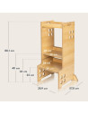 BN-LO-CASS_NATURAL,Turn de invatare Montessori, Lionelo, Cass, Functie de raft pentru carti, Pana la 30 kg, 12 luni - 6 ani, Din