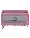 BN-LO-STEFI_PLUS_PINK_MAGNOLIA,Patut pliant, Lionelo, Stefi Plus, Cu doua nivele, Cu intrare laterala cu fermoar, 2 roti, 120 x 
