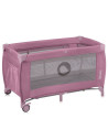 BN-LO-STEFI_PLUS_PINK_MAGNOLIA,Patut pliant, Lionelo, Stefi Plus, Cu doua nivele, Cu intrare laterala cu fermoar, 2 roti, 120 x 