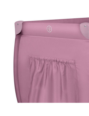 BN-LO-STEFI_PLUS_PINK_MAGNOLIA,Patut pliant, Lionelo, Stefi Plus, Cu doua nivele, Cu intrare laterala cu fermoar, 2 roti, 120 x 