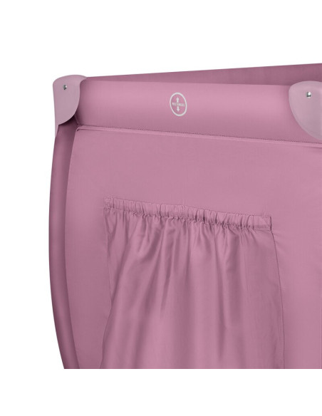 BN-LO-STEFI_PLUS_PINK_MAGNOLIA,Patut pliant, Lionelo, Stefi Plus, Cu doua nivele, Cu intrare laterala cu fermoar, 2 roti, 120 x 