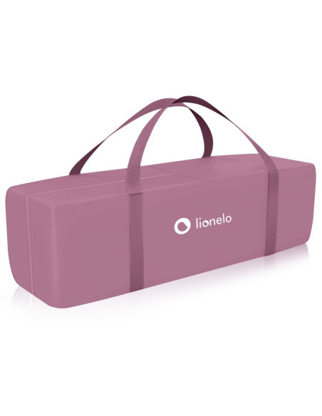 BN-LO-STEFI_PLUS_PINK_MAGNOLIA,Patut pliant, Lionelo, Stefi Plus, Cu doua nivele, Cu intrare laterala cu fermoar, 2 roti, 120 x 