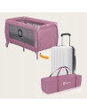 BN-LO-STEFI_PLUS_PINK_MAGNOLIA,Patut pliant, Lionelo, Stefi Plus, Cu doua nivele, Cu intrare laterala cu fermoar, 2 roti, 120 x 