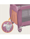 BN-LO-STEFI_PLUS_PINK_MAGNOLIA,Patut pliant, Lionelo, Stefi Plus, Cu doua nivele, Cu intrare laterala cu fermoar, 2 roti, 120 x 