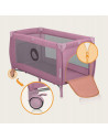 BN-LO-STEFI_PLUS_PINK_MAGNOLIA,Patut pliant, Lionelo, Stefi Plus, Cu doua nivele, Cu intrare laterala cu fermoar, 2 roti, 120 x 