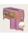 BN-LO-STEFI_PLUS_PINK_MAGNOLIA,Patut pliant, Lionelo, Stefi Plus, Cu doua nivele, Cu intrare laterala cu fermoar, 2 roti, 120 x 