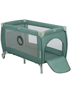 BN-LO-STEFI_PLUS_GREEN_OLIVE,Patut pliant, Lionelo, Stefi Plus, Cu doua nivele, Cu intrare laterala cu fermoar, 2 roti, 120 x 60