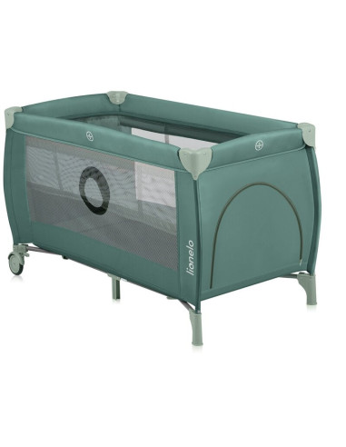 BN-LO-STEFI_PLUS_GREEN_OLIVE,Patut pliant, Lionelo, Stefi Plus, Cu doua nivele, Cu intrare laterala cu fermoar, 2 roti, 120 x 60