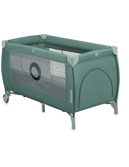 BN-LO-STEFI_PLUS_GREEN_OLIVE,Patut pliant, Lionelo, Stefi Plus, Cu doua nivele, Cu intrare laterala cu fermoar, 2 roti, 120 x 60