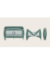 BN-LO-STEFI_PLUS_GREEN_OLIVE,Patut pliant, Lionelo, Stefi Plus, Cu doua nivele, Cu intrare laterala cu fermoar, 2 roti, 120 x 60
