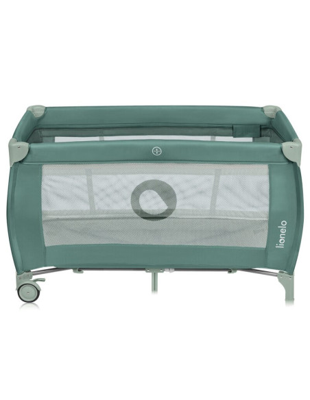 BN-LO-STEFI_PLUS_GREEN_OLIVE,Patut pliant, Lionelo, Stefi Plus, Cu doua nivele, Cu intrare laterala cu fermoar, 2 roti, 120 x 60