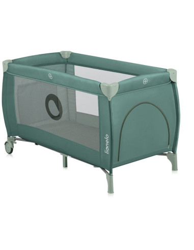 BN-LO-STEFI_PLUS_GREEN_OLIVE,Patut pliant, Lionelo, Stefi Plus, Cu doua nivele, Cu intrare laterala cu fermoar, 2 roti, 120 x 60