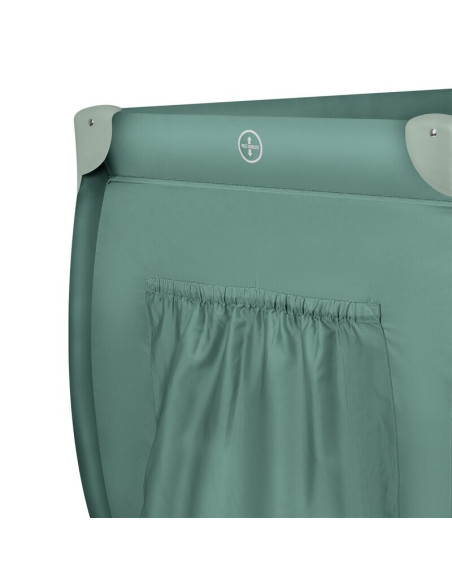 BN-LO-STEFI_PLUS_GREEN_OLIVE,Patut pliant, Lionelo, Stefi Plus, Cu doua nivele, Cu intrare laterala cu fermoar, 2 roti, 120 x 60