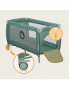 BN-LO-STEFI_PLUS_GREEN_OLIVE,Patut pliant, Lionelo, Stefi Plus, Cu doua nivele, Cu intrare laterala cu fermoar, 2 roti, 120 x 60