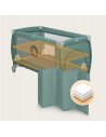 BN-LO-STEFI_PLUS_GREEN_OLIVE,Patut pliant, Lionelo, Stefi Plus, Cu doua nivele, Cu intrare laterala cu fermoar, 2 roti, 120 x 60