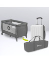 BN-LO-STEFI_PLUS_GREEN_OLIVE,Patut pliant, Lionelo, Stefi Plus, Cu doua nivele, Cu intrare laterala cu fermoar, 2 roti, 120 x 60
