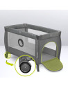 BN-LO-STEFI_PLUS_GREEN_OLIVE,Patut pliant, Lionelo, Stefi Plus, Cu doua nivele, Cu intrare laterala cu fermoar, 2 roti, 120 x 60