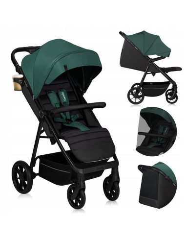 BN-LO-MIRA_GREEN_EMERALD,Carucior sport, Lionelo, Mira, Maner reglabil in 5 pozitii, Spatar si suport de picioare reglabile, Pla