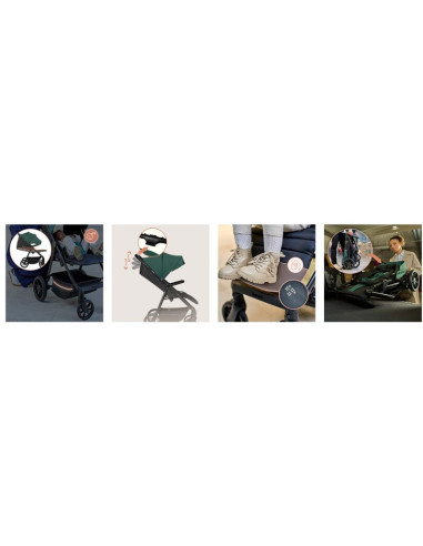 BN-LO-MIRA_GREEN_EMERALD,Carucior sport, Lionelo, Mira, Maner reglabil in 5 pozitii, Spatar si suport de picioare reglabile, Pla