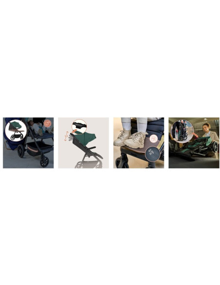 BN-LO-MIRA_GREEN_EMERALD,Carucior sport, Lionelo, Mira, Maner reglabil in 5 pozitii, Spatar si suport de picioare reglabile, Pla