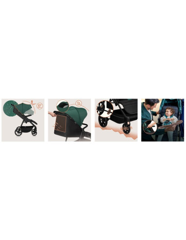 BN-LO-MIRA_GREEN_EMERALD,Carucior sport, Lionelo, Mira, Maner reglabil in 5 pozitii, Spatar si suport de picioare reglabile, Pla