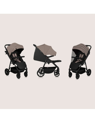 BN-LO-MIRA_BEIGE_SAND,Carucior sport, Lionelo, Mira, Maner reglabil in 5 pozitii, Spatar si suport de picioare reglabile, Plasa 