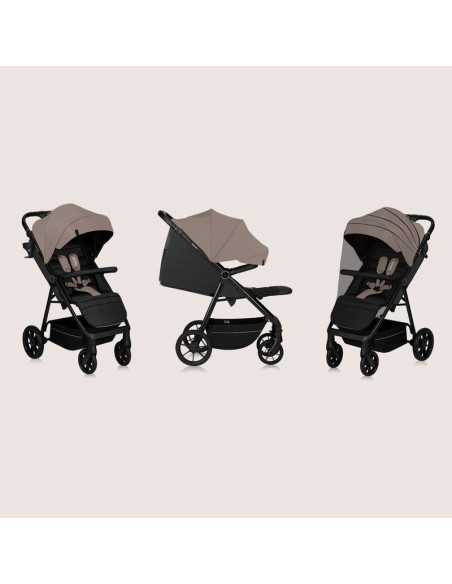 BN-LO-MIRA_BEIGE_SAND,Carucior sport, Lionelo, Mira, Maner reglabil in 5 pozitii, Spatar si suport de picioare reglabile, Plasa 