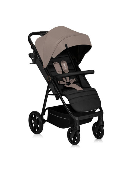 BN-LO-MIRA_BEIGE_SAND,Carucior sport, Lionelo, Mira, Maner reglabil in 5 pozitii, Spatar si suport de picioare reglabile, Plasa 