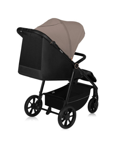 BN-LO-MIRA_BEIGE_SAND,Carucior sport, Lionelo, Mira, Maner reglabil in 5 pozitii, Spatar si suport de picioare reglabile, Plasa 