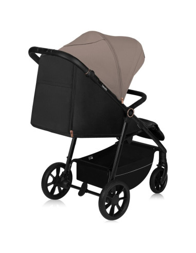 BN-LO-MIRA_BEIGE_SAND,Carucior sport, Lionelo, Mira, Maner reglabil in 5 pozitii, Spatar si suport de picioare reglabile, Plasa 