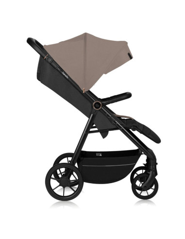 BN-LO-MIRA_BEIGE_SAND,Carucior sport, Lionelo, Mira, Maner reglabil in 5 pozitii, Spatar si suport de picioare reglabile, Plasa 