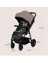 BN-LO-MIRA_BEIGE_SAND,Carucior sport, Lionelo, Mira, Maner reglabil in 5 pozitii, Spatar si suport de picioare reglabile, Plasa 
