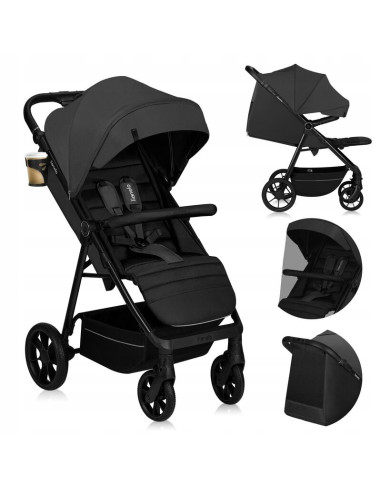 BN-LO-MIRA_GREY_GRAPHITE,Carucior sport, Lionelo, Mira, Maner reglabil in 5 pozitii, Spatar si suport de picioare reglabile, Pla