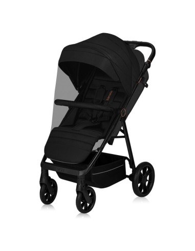 BN-LO-MIRA_BLACK_ONYX,Carucior sport, Lionelo, Mira, Maner reglabil in 5 pozitii, Spatar si suport de picioare reglabile, Plasa 