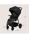 BN-LO-MIRA_BLACK_ONYX,Carucior sport, Lionelo, Mira, Maner reglabil in 5 pozitii, Spatar si suport de picioare reglabile, Plasa 