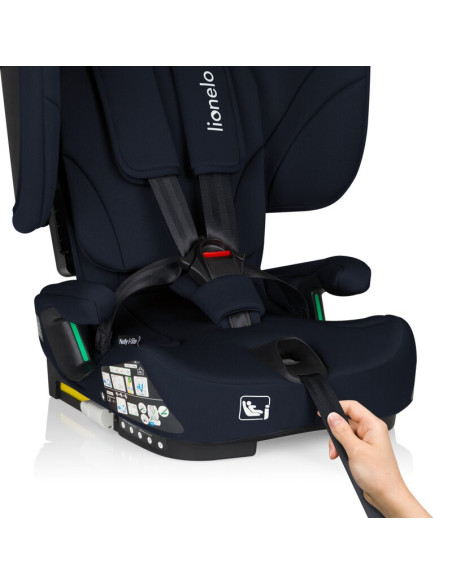 BN-LO-NELLY_I-SIZE_BLUE_NAVY,Scaun auto pliabil, Lionelo, Nelly, i-Size, 76- 150 cm, Tetiera reglabila in 15 pozitii, Spatar reg