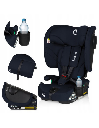 BN-LO-NELLY_I-SIZE_BLUE_NAVY,Scaun auto pliabil, Lionelo, Nelly, i-Size, 76- 150 cm, Tetiera reglabila in 15 pozitii, Spatar reg