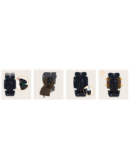 BN-LO-NELLY_I-SIZE_BLUE_NAVY,Scaun auto pliabil, Lionelo, Nelly, i-Size, 76- 150 cm, Tetiera reglabila in 15 pozitii, Spatar reg