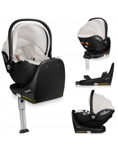 BN-LO-MOXIE_I-SIZE_SET_BEIGE_SAND,Scoica auto, Lionelo, Moxie, i-Size, Include baza rotativa 360 cu picior de fixare, 40-87 cm, 