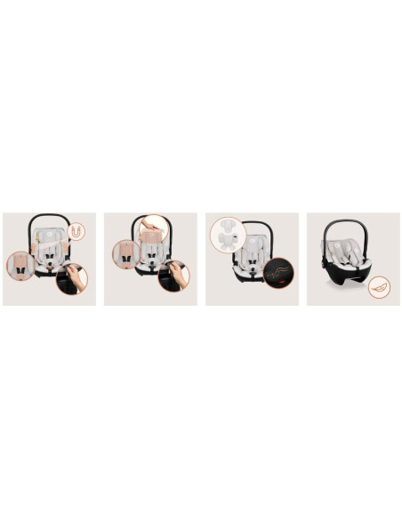 BN-LO-MOXIE_I-SIZE_SET_BEIGE_SAND,Scoica auto, Lionelo, Moxie, i-Size, Include baza rotativa 360 cu picior de fixare, 40-87 cm, 