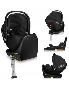 BN-LO-MOXIE_I-SIZE_SET_BLACK_CARBON,Scoica auto, Lionelo, Moxie, i-Size, Include baza rotativa 360 cu picior de fixare, 40-87 cm