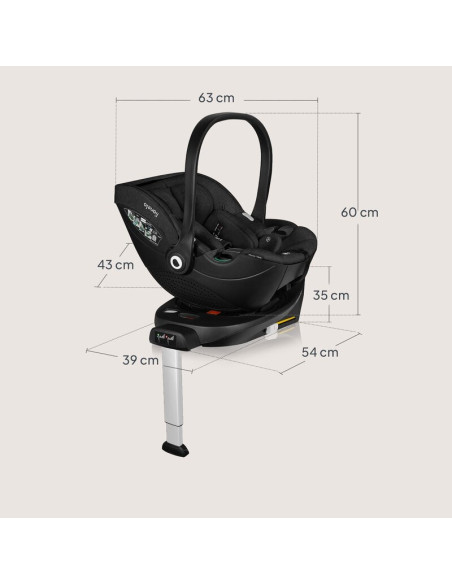 BN-LO-MOXIE_I-SIZE_SET_BLACK_CARBON,Scoica auto, Lionelo, Moxie, i-Size, Include baza rotativa 360 cu picior de fixare, 40-87 cm