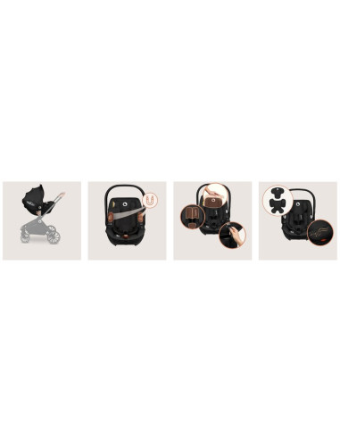 BN-LO-MOXIE_I-SIZE_SET_BLACK_CARBON,Scoica auto, Lionelo, Moxie, i-Size, Include baza rotativa 360 cu picior de fixare, 40-87 cm