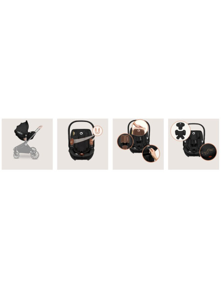 BN-LO-MOXIE_I-SIZE_SET_BLACK_CARBON,Scoica auto, Lionelo, Moxie, i-Size, Include baza rotativa 360 cu picior de fixare, 40-87 cm