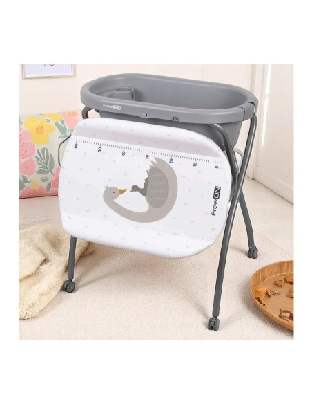 BN-85789,Cadita de baie, FreeON, Swan, Cu hamac pentru nou nascut si masa de infasat, Cu roti, Cu suport metalic, Conform cu sta