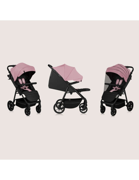 BN-LO-MIRA_PINK_ROSE,Carucior sport, Lionelo, Mira, Maner reglabil in 5 pozitii, Spatar si suport de picioare reglabile, Plasa d