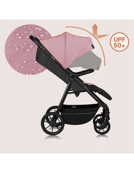BN-LO-MIRA_PINK_ROSE,Carucior sport, Lionelo, Mira, Maner reglabil in 5 pozitii, Spatar si suport de picioare reglabile, Plasa d