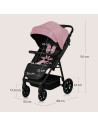 BN-LO-MIRA_PINK_ROSE,Carucior sport, Lionelo, Mira, Maner reglabil in 5 pozitii, Spatar si suport de picioare reglabile, Plasa d