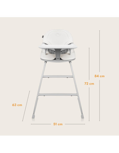 BN-LO-DALIA_GREY_STONE,Scaun de masa, Lionelo, Dalia, 2 in 1, Transformabil, Cu 2 suporturi pentru picioare, Cu tavita detasabil